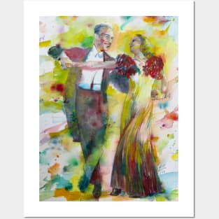 FRED ASTAIRE and GINGER ROGERS watercolor portrait .1 Posters and Art